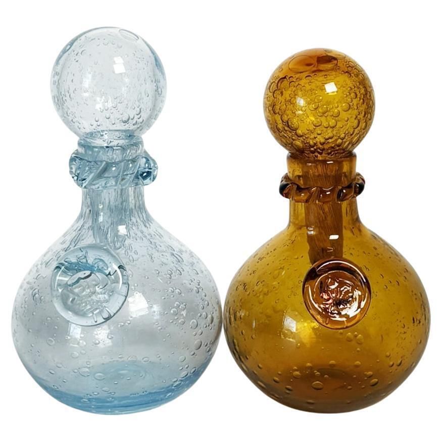 Pair Of Blown Glass Bottles From Biot, France, 1970