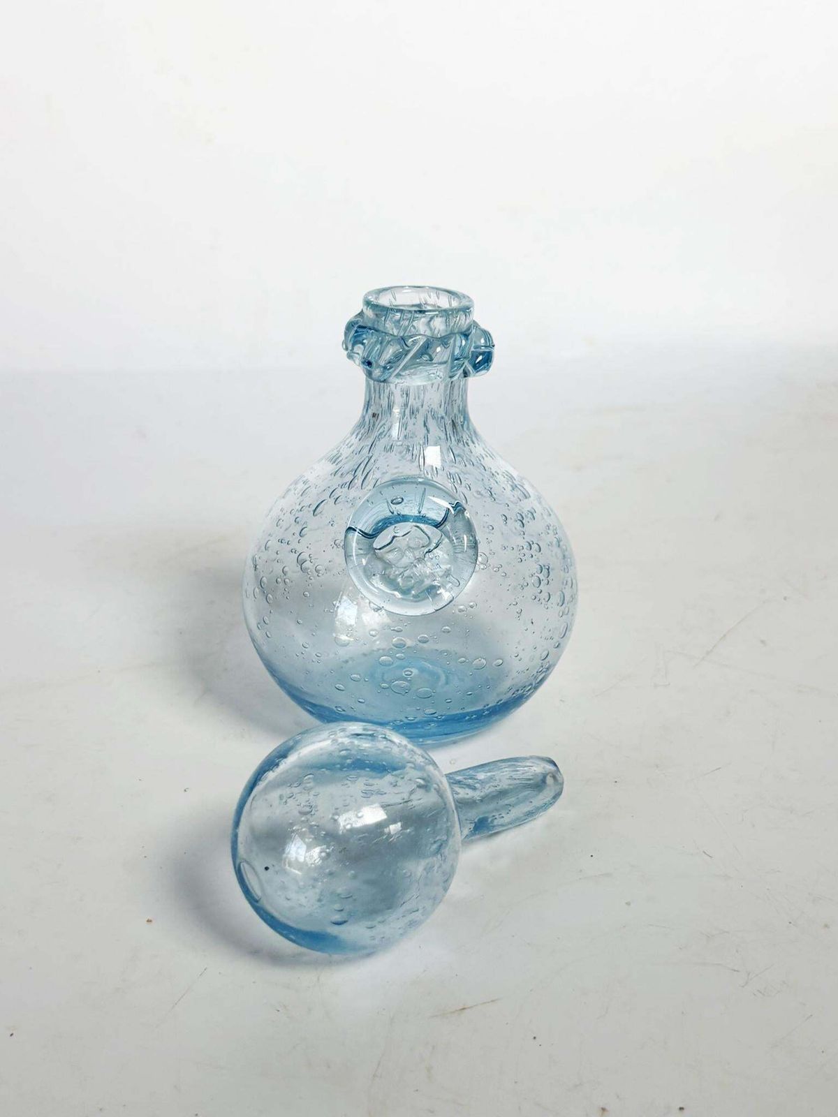 Pair Of Blown Glass Bottles From Biot, France, 1970 photo 471.0