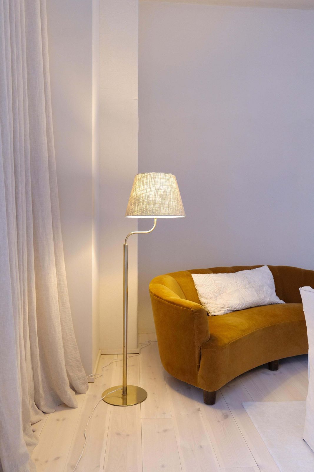 Mid Century Modern Sculptural Brass Floor Lamps Luxus, Sweden, 1970s photo vintage