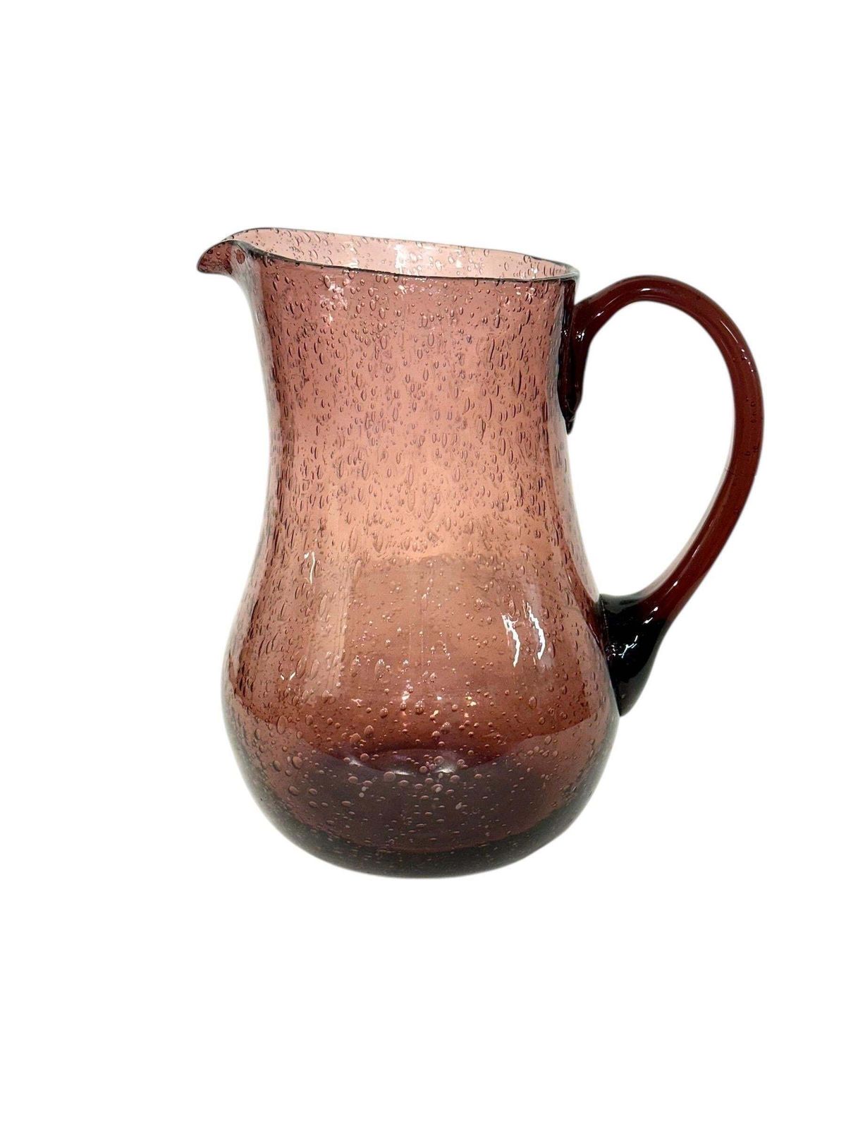 Biot Blown Bubble Glass Carafe Or Pitcher, 20th Century photo vinterior