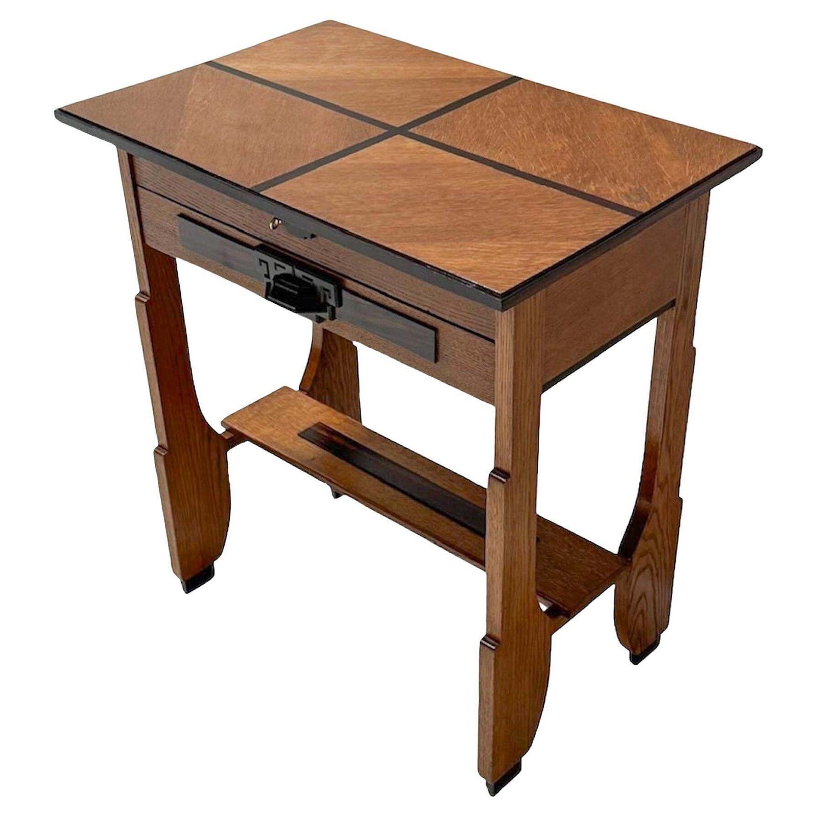 Art Deco Amsterdamse School Sewing Table By Dijst's Meubelfabriek Amsterdam