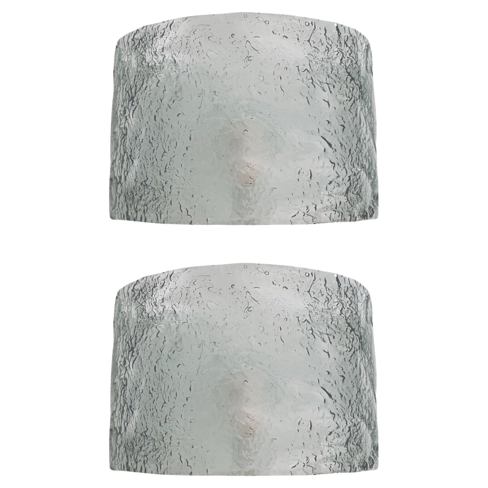 Pair Of Italian Grey Murano Glass Wall Sconces By Carlo Nason For Mazzega, 1970s