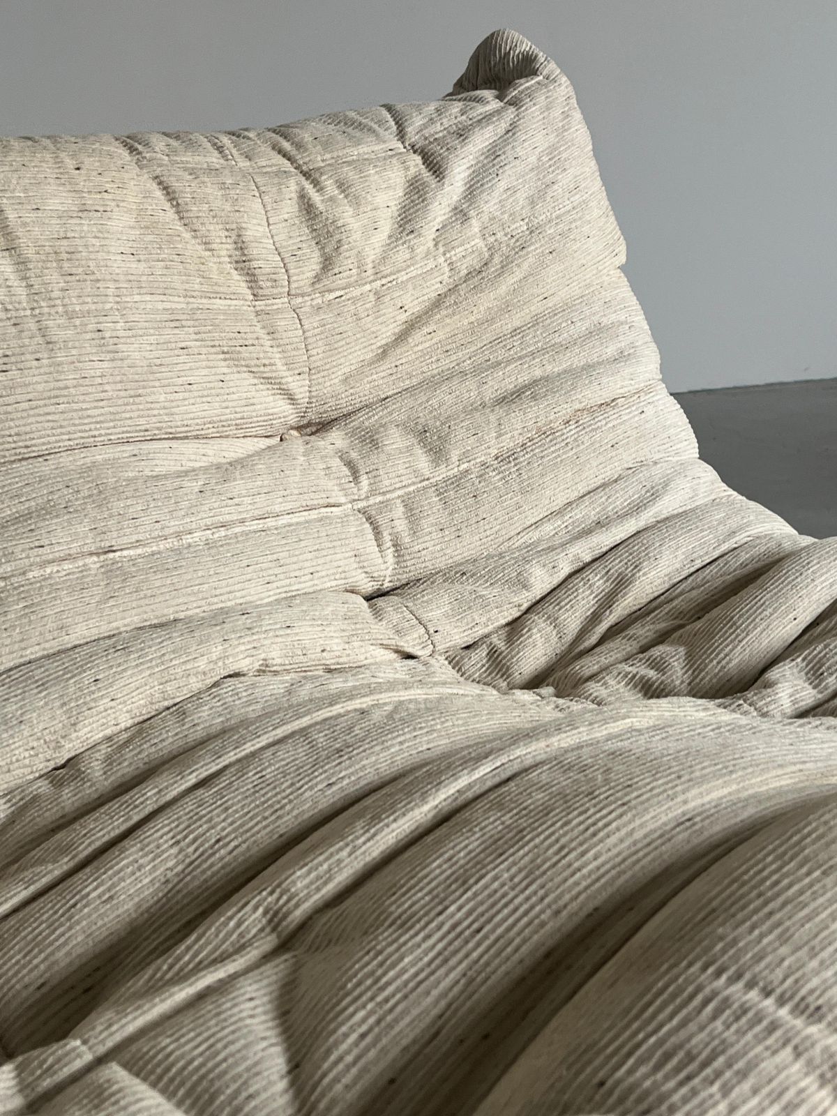 photo for sale Vintage ‘Togo’ Two Seater Sofa By Michel Ducaroy In Off White Fabric, 70s France