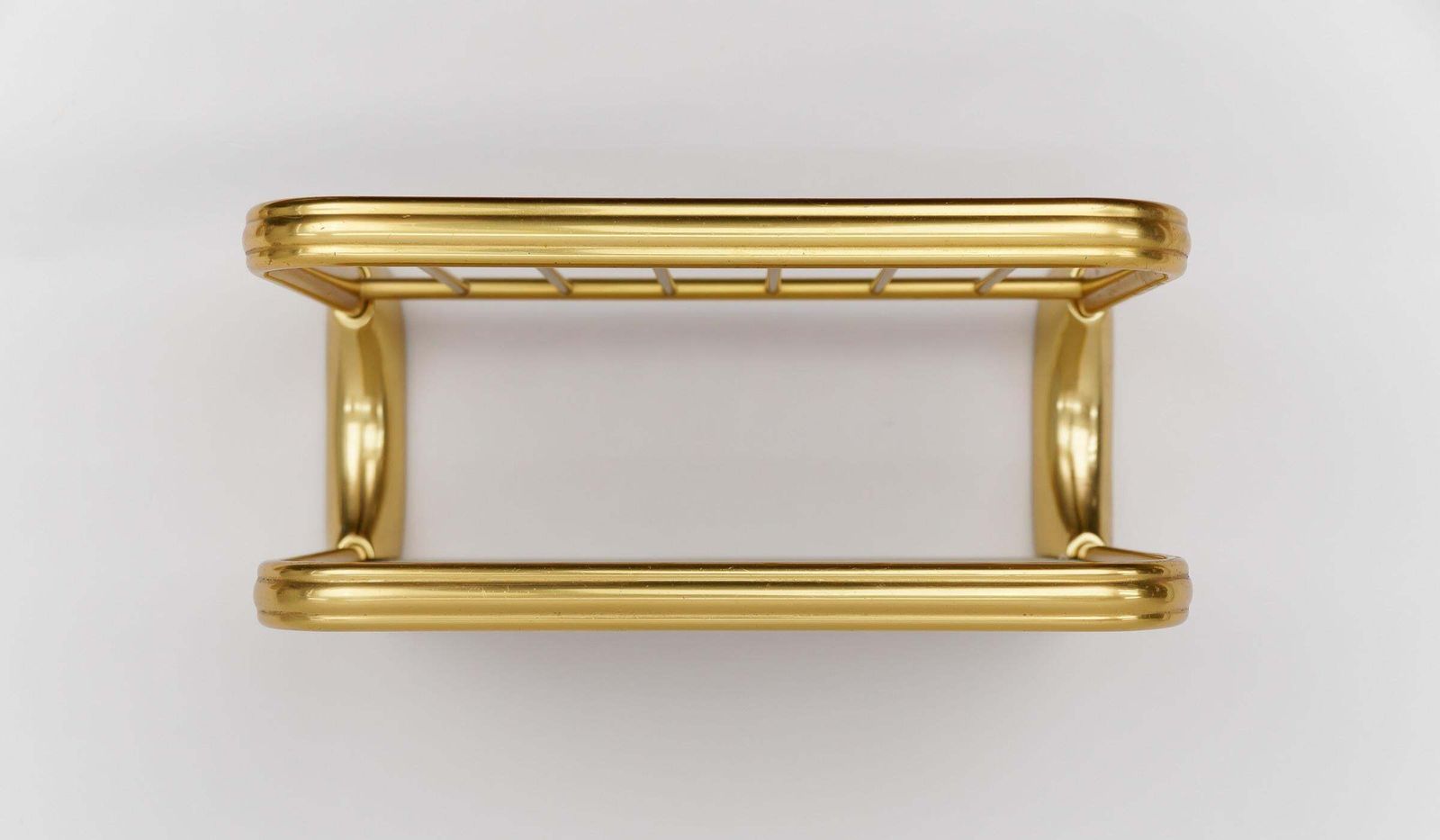 Lovely Brass And Glass Wall Shelf, Mid Century Modern 1950s photo vinterior