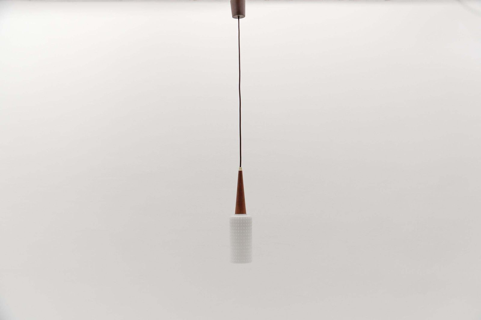 Petite Cylindrical Ceiling Lamp With Teak Wood And Opaline Wood, 1960s photo furniture