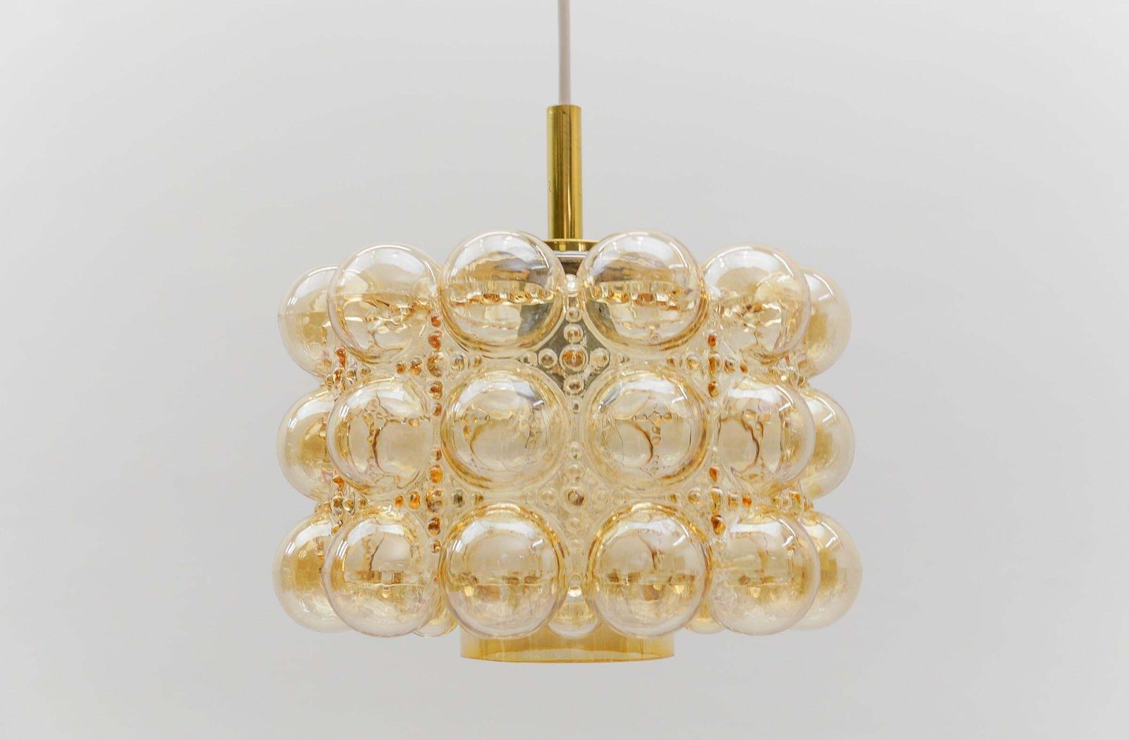 Lovely Amber Bubble Glass Ceiling Lamp By Helena Tynell, Limburg Germany 1960s photo buy