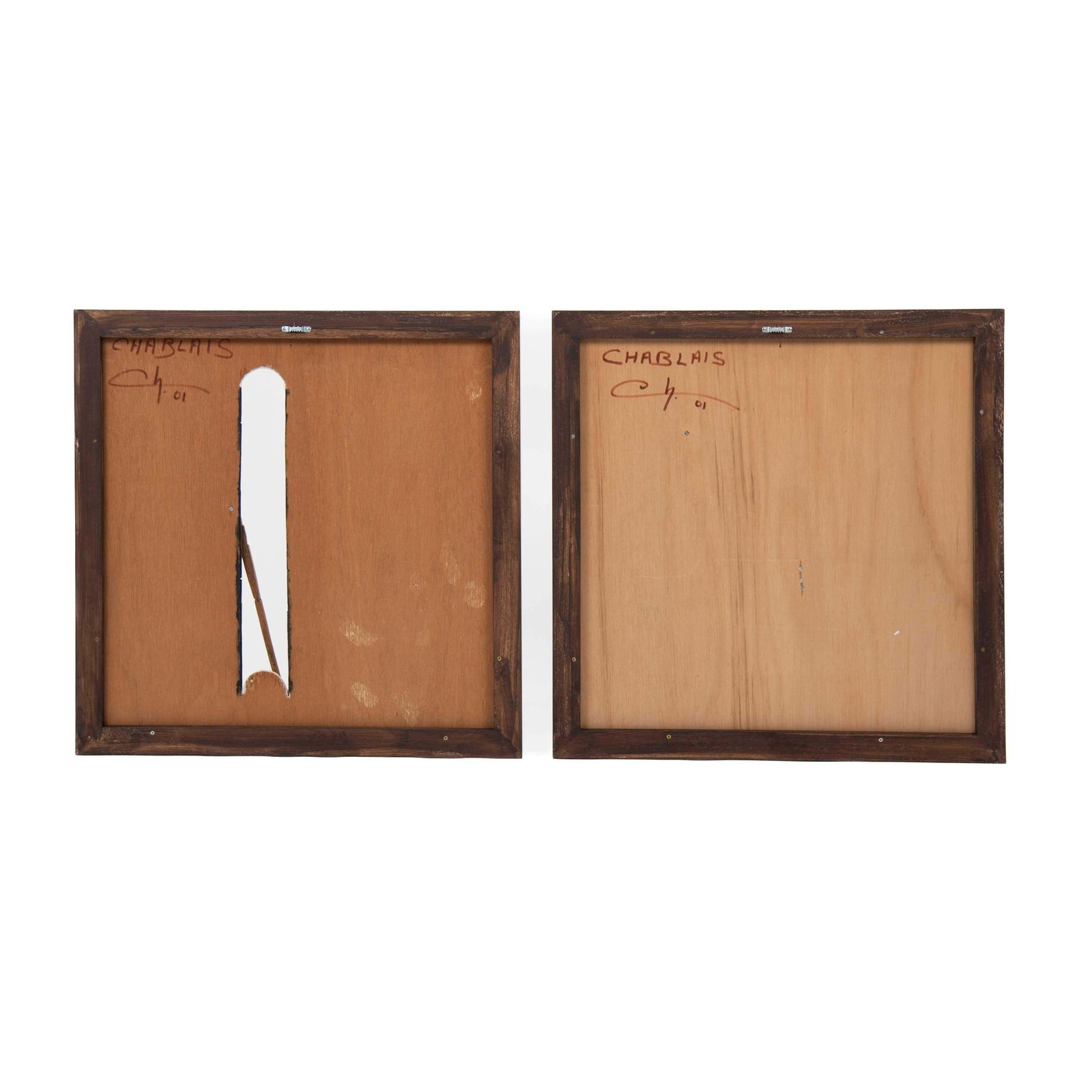 4798.0 Pair Of French Abstract Relief Panels In Black White By Jean Paul Chablais 2001 photo