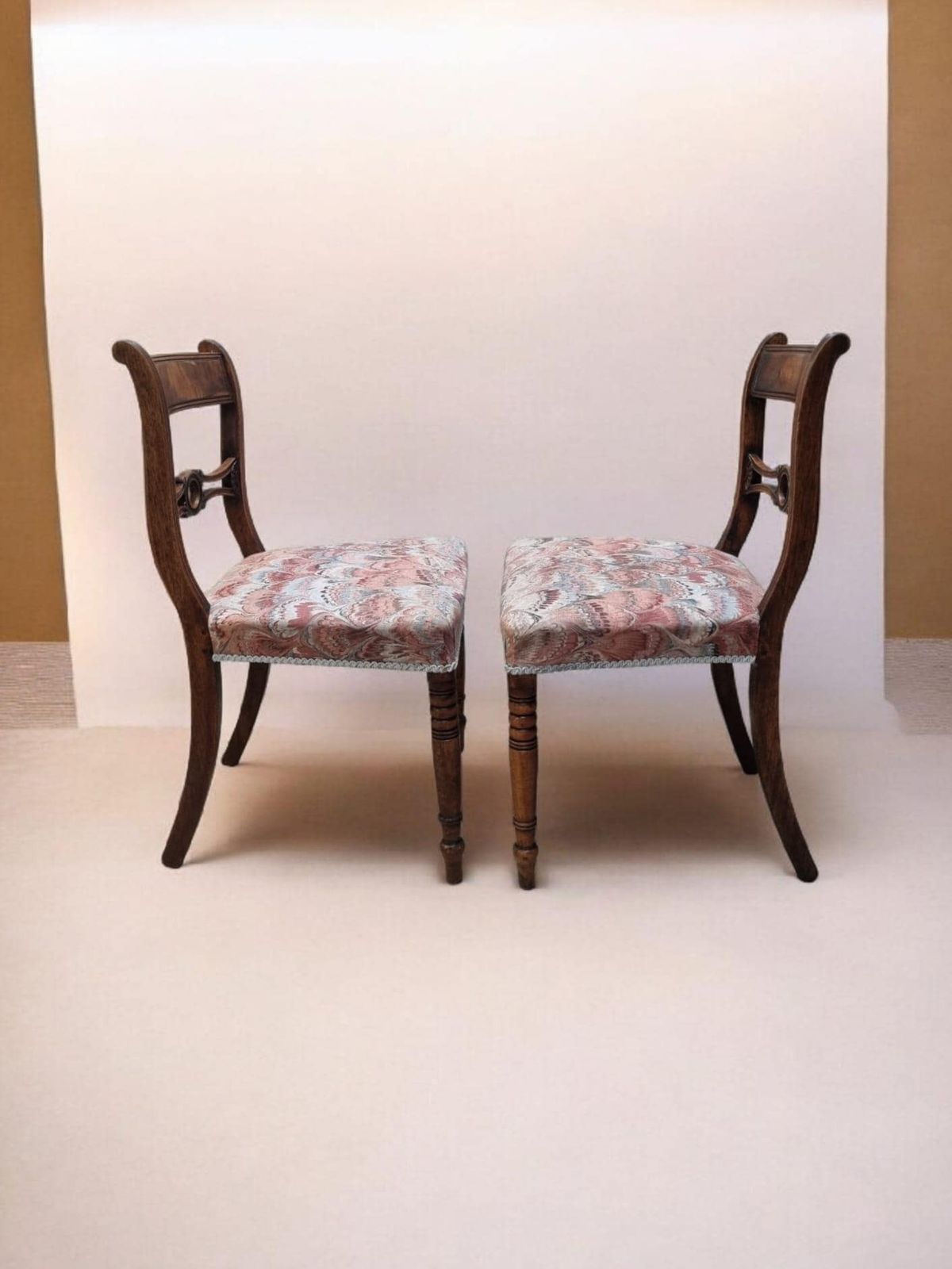 photo furniture Antique Wooden Dining Chairs / C1880 / Set Of 2