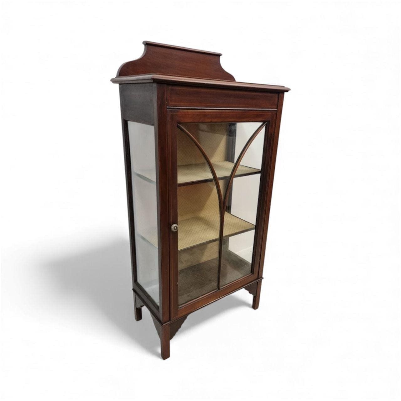 Antique Edwardian Glazed Bookcase / Small Display Cabinet / C.1910