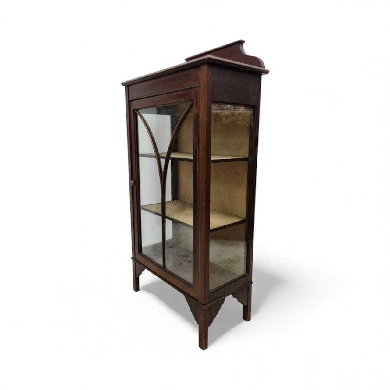 Antique Edwardian Glazed Bookcase / Small Display Cabinet / C.1910 photo 386.0