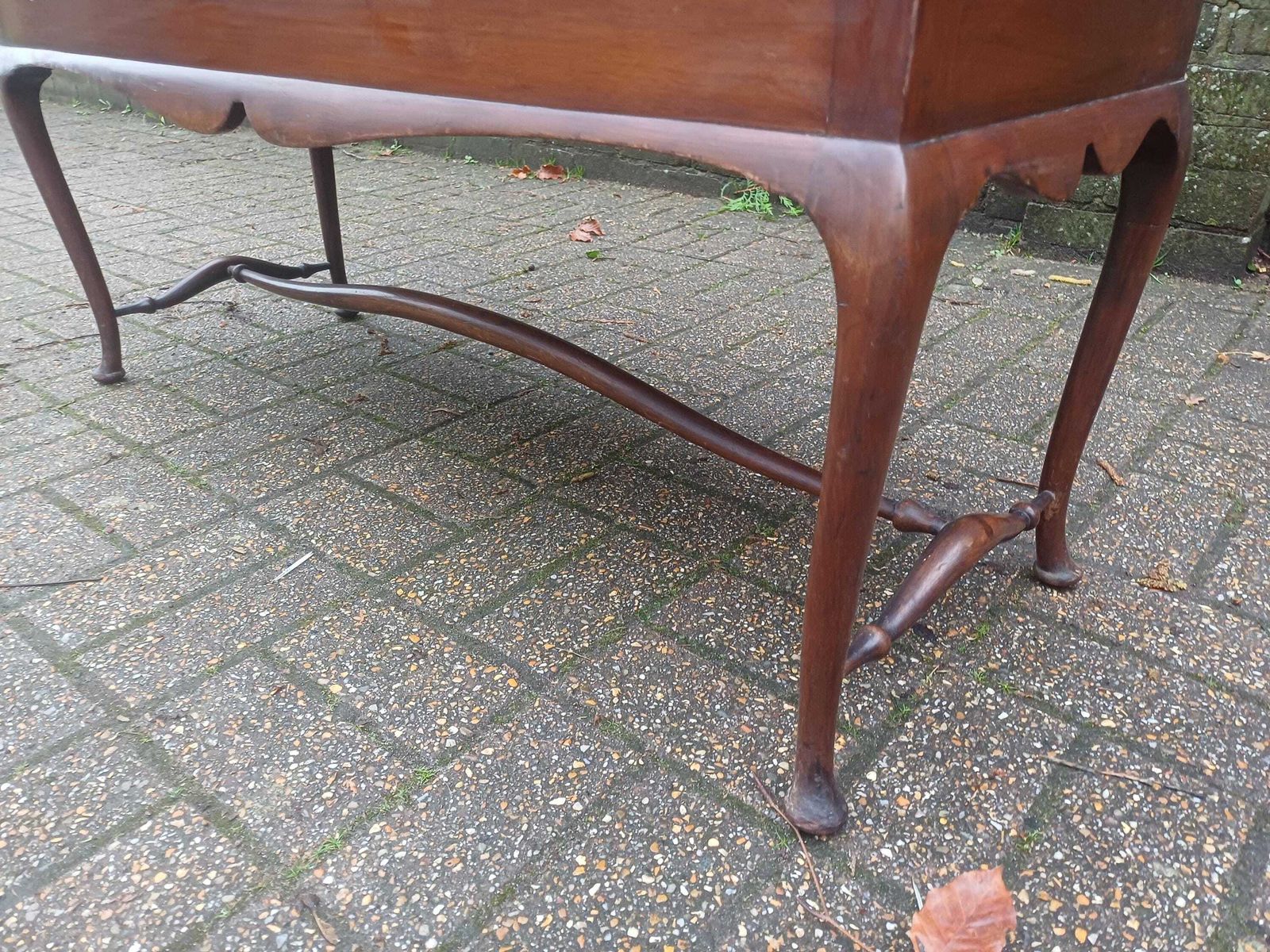 photo furniture Antique Mahogany Piano Stool / Window Seat Bench With Storage Lid By W J Mansell London – Original Damask Upholstery