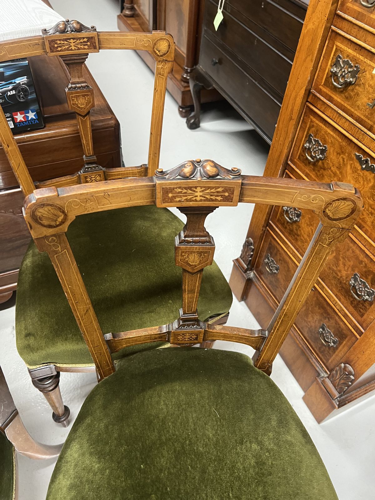 Set Of 6 Antique Inlaid Chairs photo vinterior