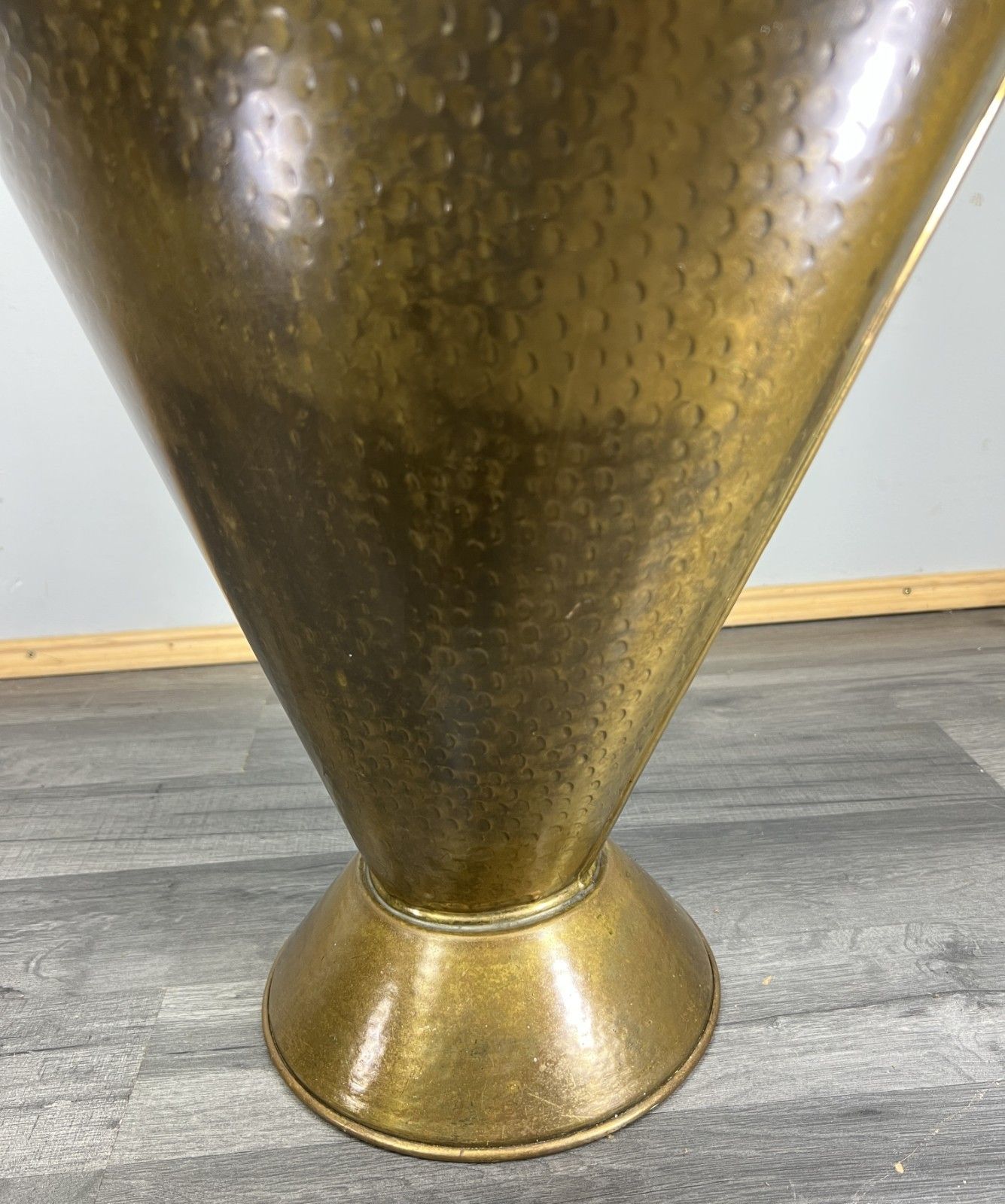 photo for sale Umbrella Stand Vintage French Style Copper Brass Hammered Holder Lot 4747