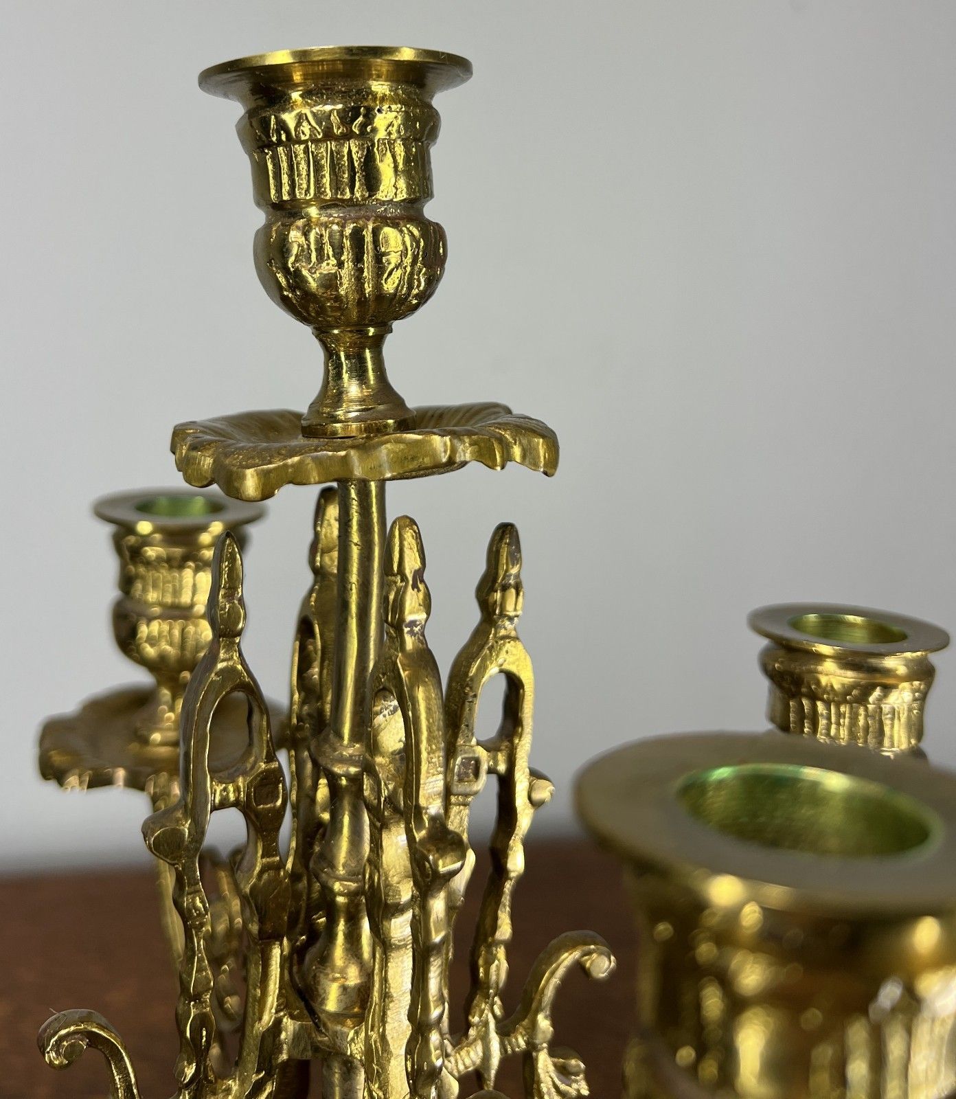 photo for sale Candelabra Vintage French Style Ornate Five Arm Candle Holder Lot 4758