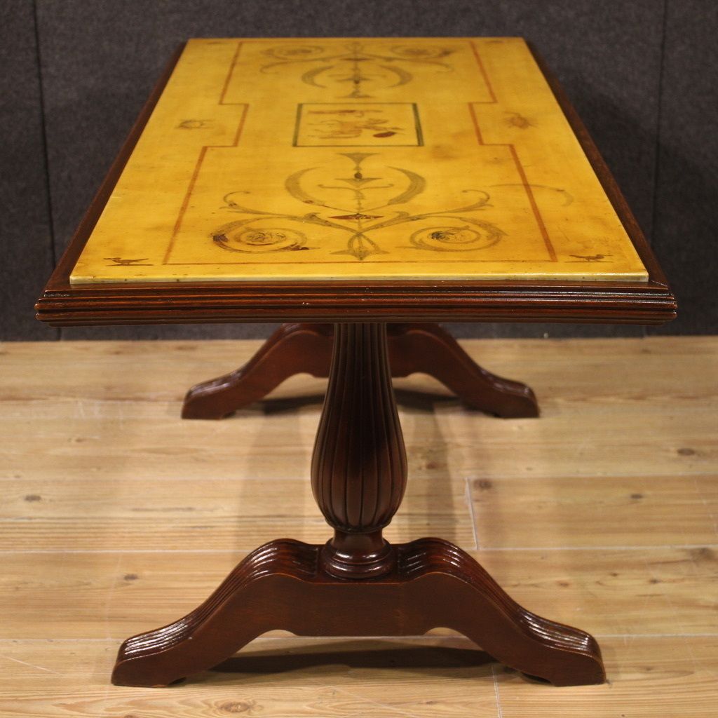 Italian Coffee Table In Beech Wood With Marble Top photo Furniture