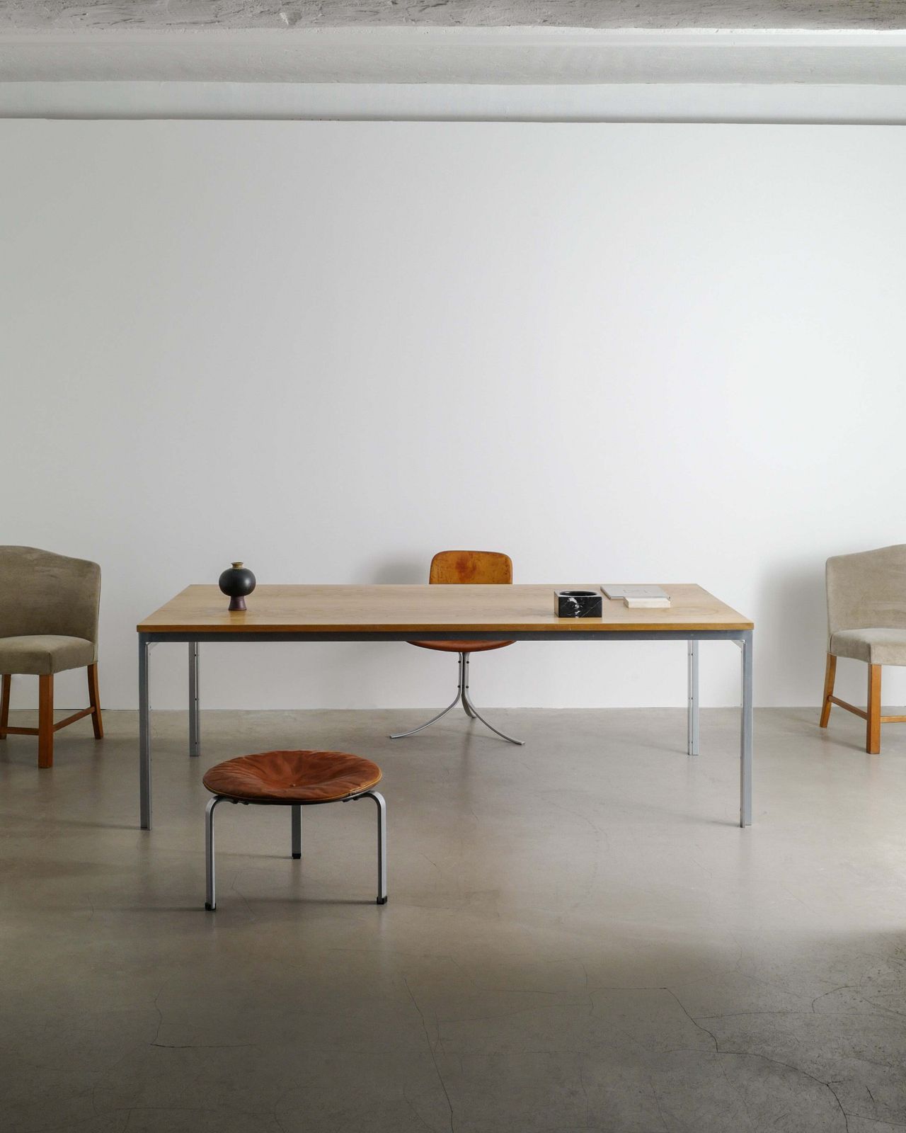 Poul Kjaerholm "Pk51" Working Desktable In Ash Wood & Steel By E. Kold, 1960s photo 16500.0