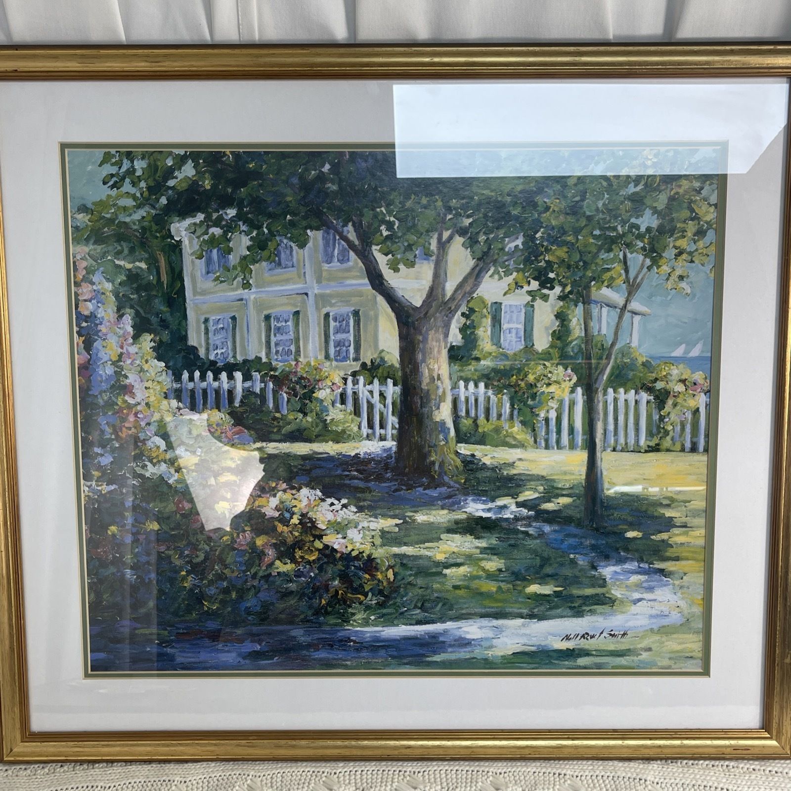 Framed Art Print Garden Path By Nell Revel Smith photo vintage