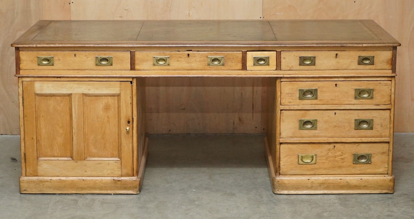 Antique 1880 London North Western Railway Stamped Station Masters Campaign Desk photo for sale