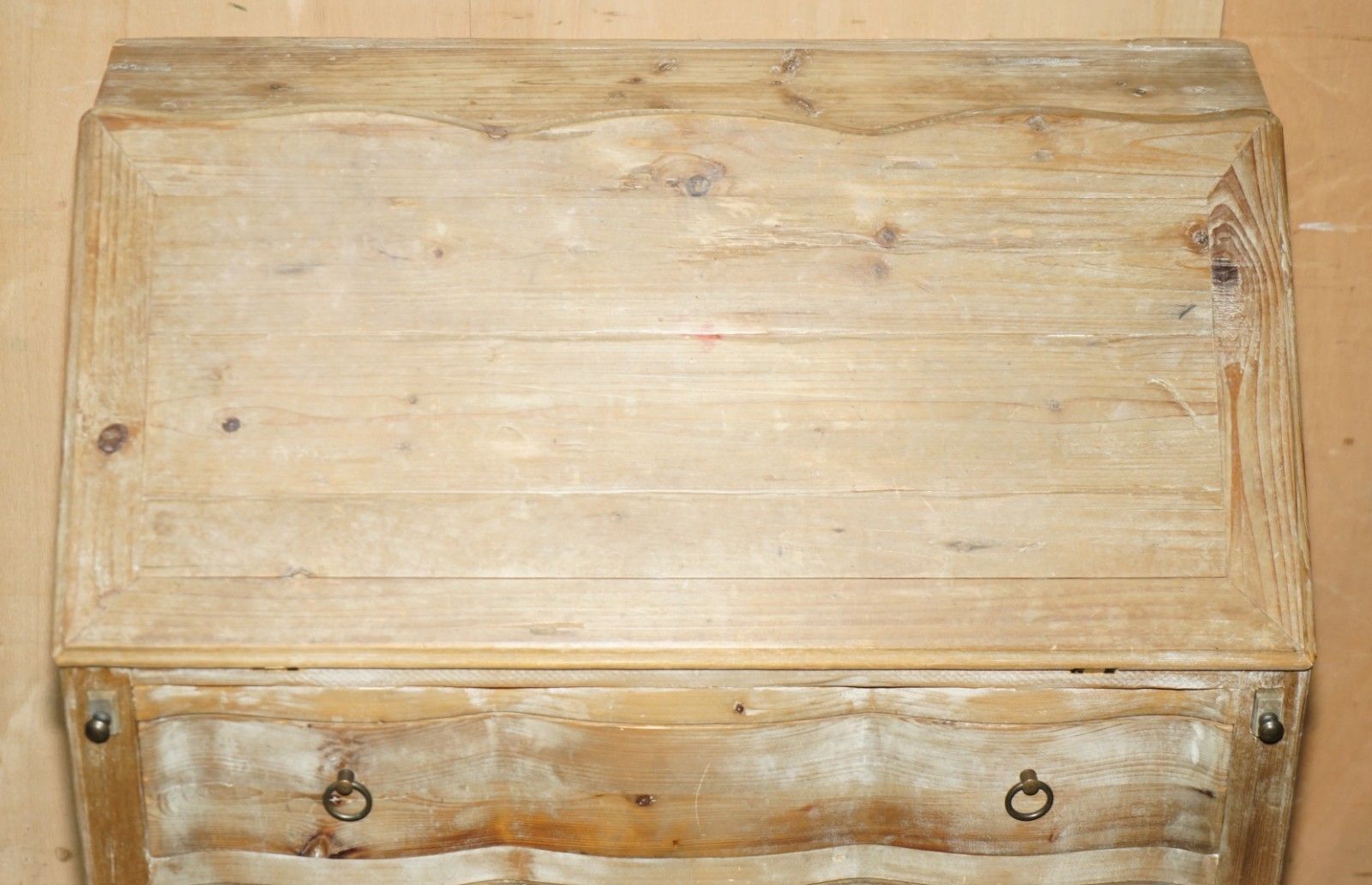 Swedish Rustic Pine Hand Painted Drop Front Bureau Desk Chest Of Drawers photo Furniture