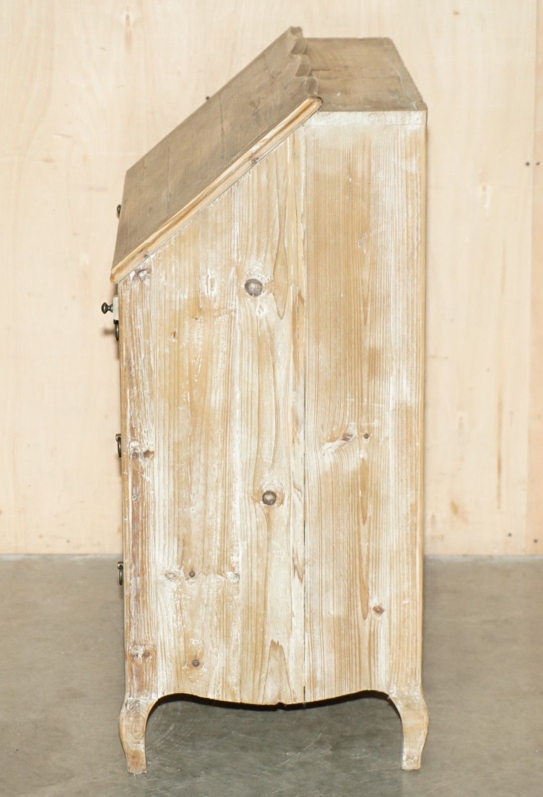 1750.0 Swedish Rustic Pine Hand Painted Drop Front Bureau Desk Chest Of Drawers photo