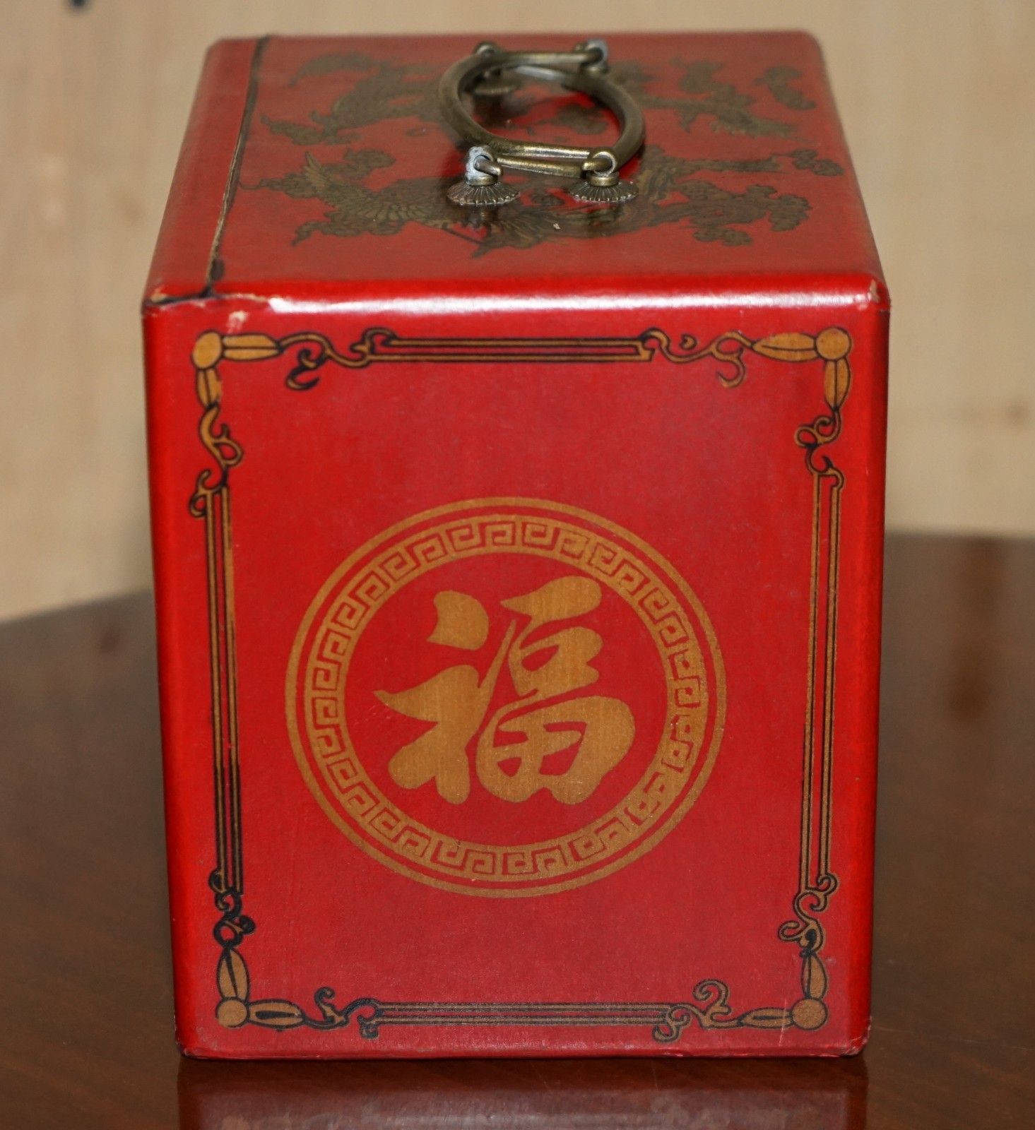 photo furniture Antique Mahjong Suite Circa 1940's Chinese Chinoiserie Dragon Design Plus Dice