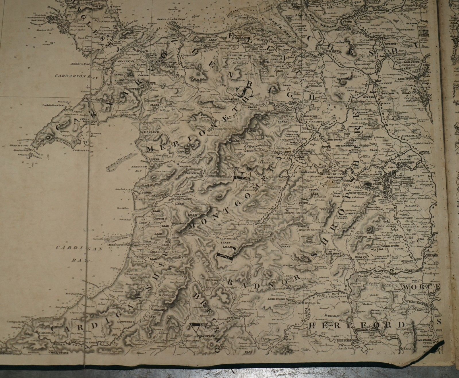 photo furniture 1830 Dated Extra Large 194cm X 159cm Inland Navigation Map Canals And Railroads