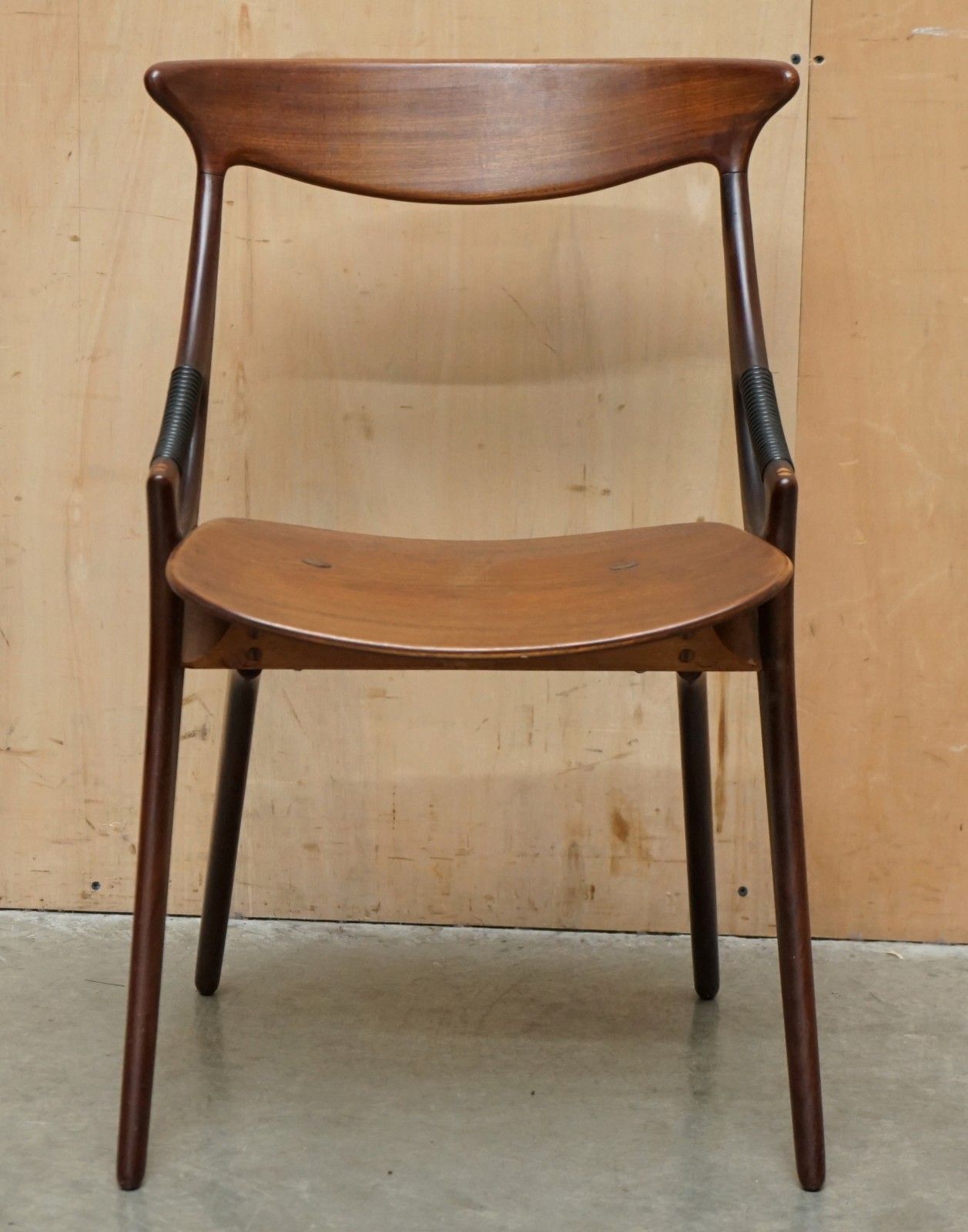 Six 1959 Fully Stamped Arne Hovmand Olsen For Mogens Kold Model 71 Dining Chairs photo Furniture
