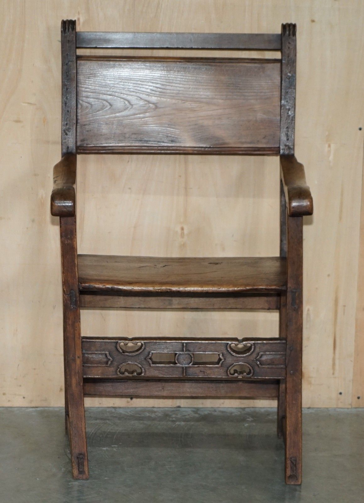 Stunning Circa 1780 1820 Antique Hand Carved Elm & Fruitwood Provincial Chair photo for sale