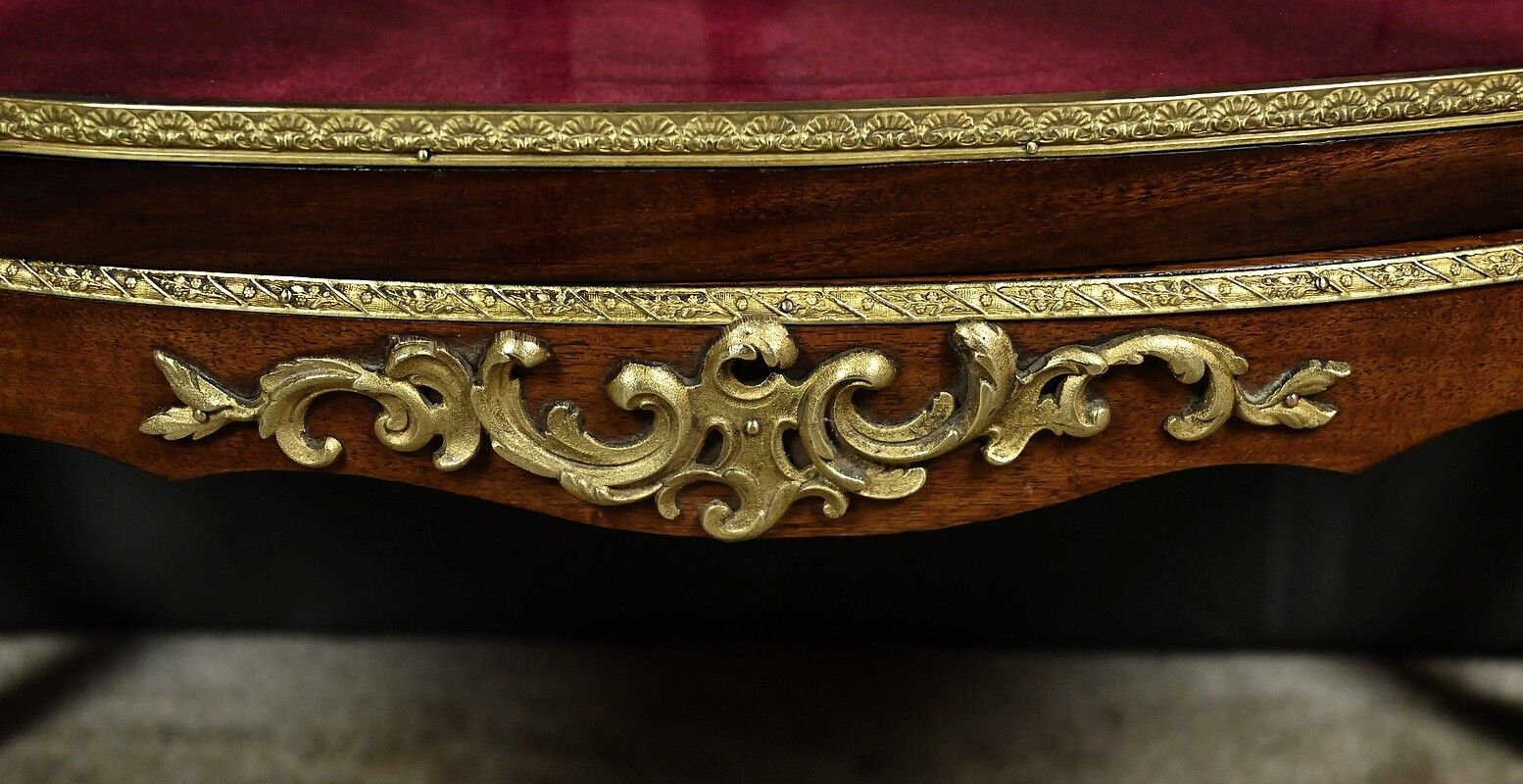 1620.0 Small Mahogany Display Cabinet, Louis XV Louis XVI Transitional Style – Early 20th Century photo