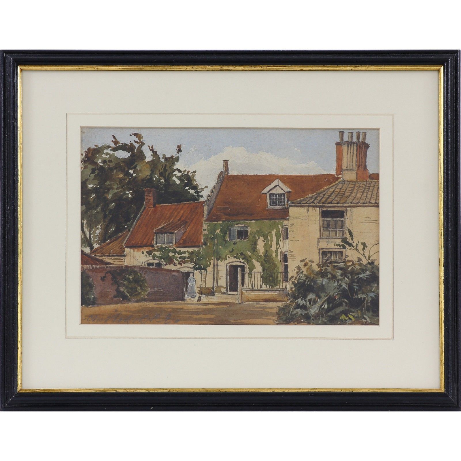 Watercolour By Catherine Maude Nichols. Subject Is Alpington Hall West Wing.