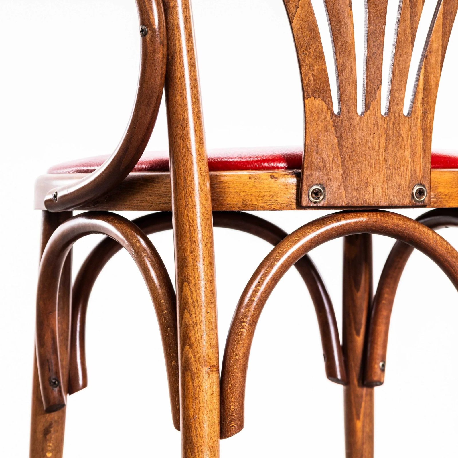 photo for sale 1970’s Red Upholstered Fanback Arm Dining Chairs – Set Of Eight