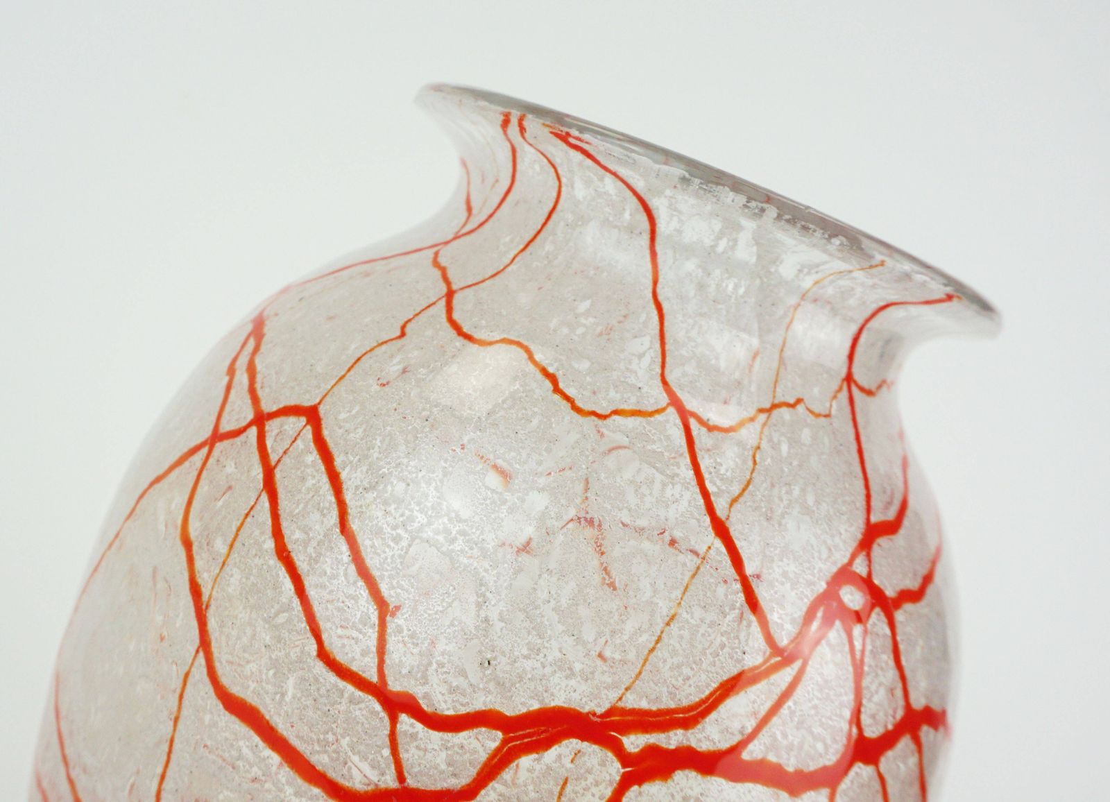 Loetz Klostermühle Art Deco Glass Vase 1930s Orange White And Clear Glass photo buy