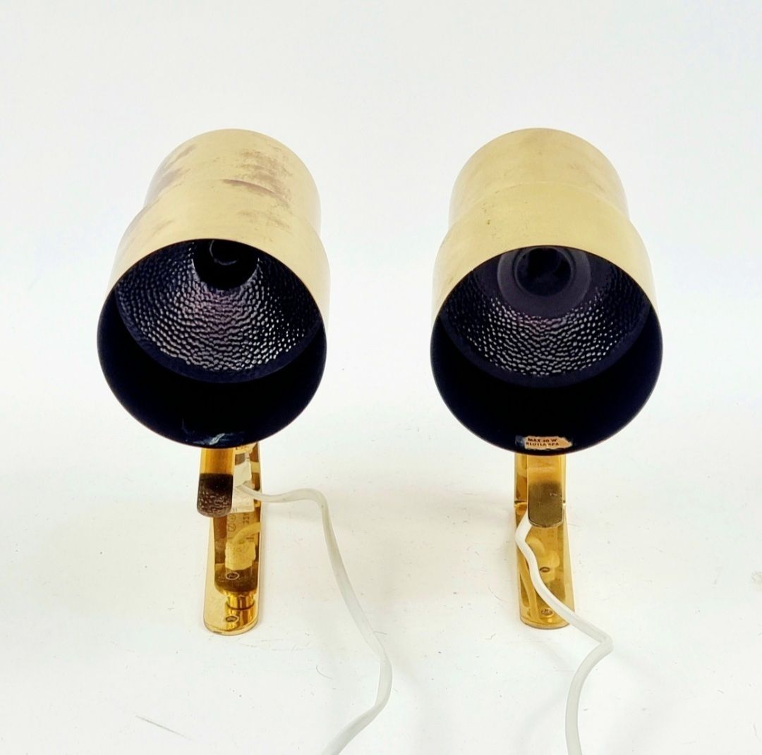 Pair Of Mid Century Scandinavian Brass Wall Lights By Hans Agne Jakobsson, Sweden, 1960s photo vinterior