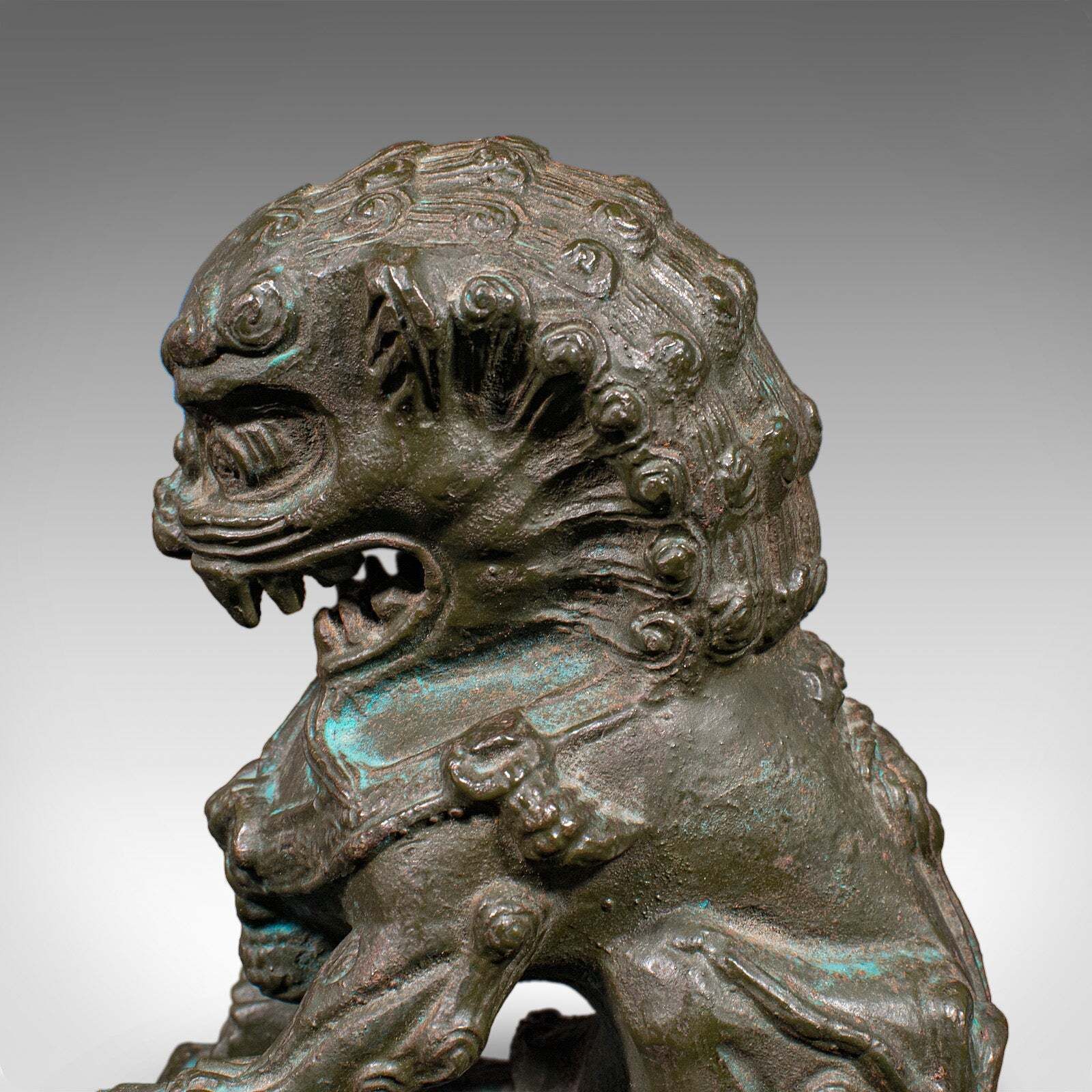 photo furniture Pair Of Vintage Dog Of Fo Bookends, Oriental, Bronze, Book Rest, Art Deco, 1930