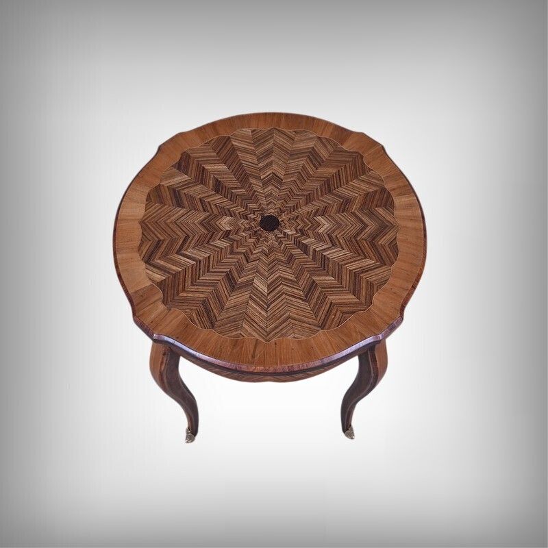 Marquetry Side Table, Louis XV Style – First Half Of The 20th Century photo furniture