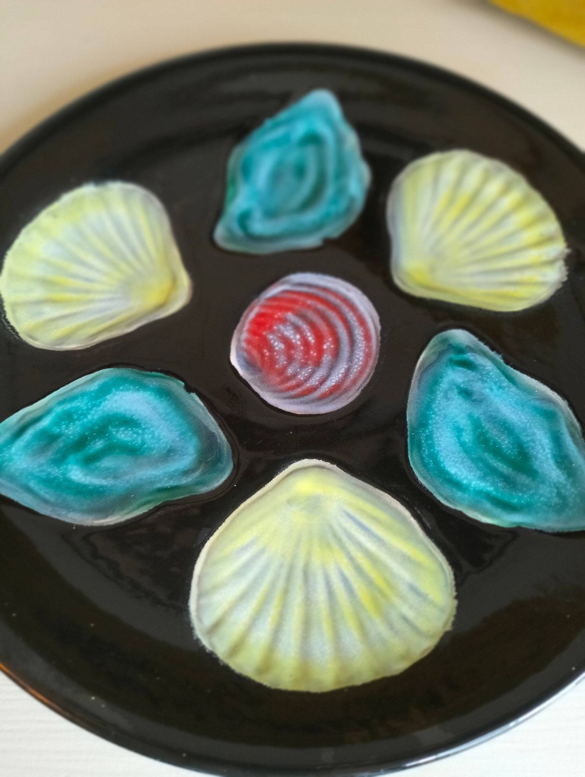 photo furniture Vintage French Ceramic Oyster Plates, Seafood Bistro Decor, Set Of 6