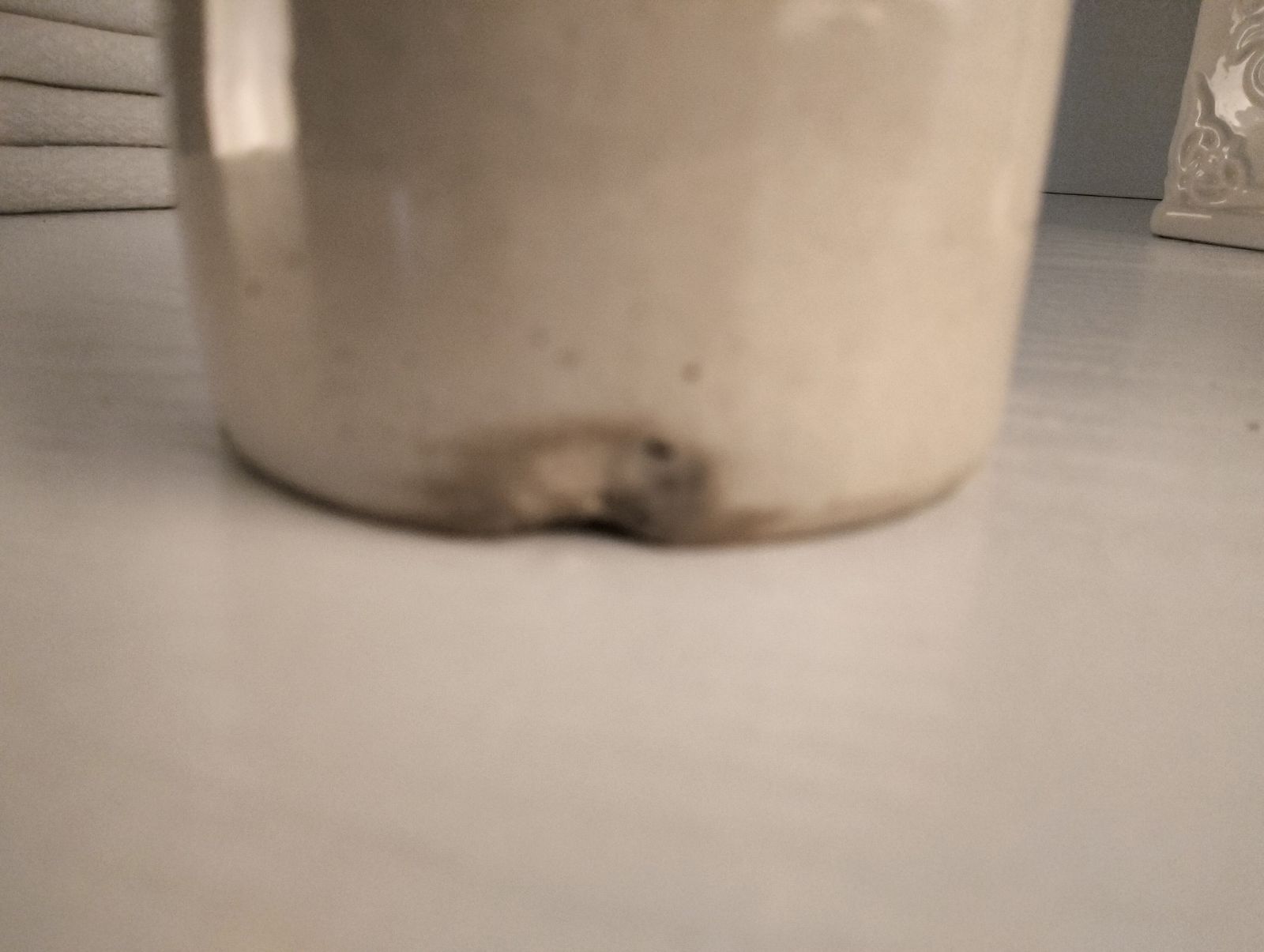 photo for sale Antique French Stoneware Bottle, White Glazed Cider Jug, Porcelain Cap