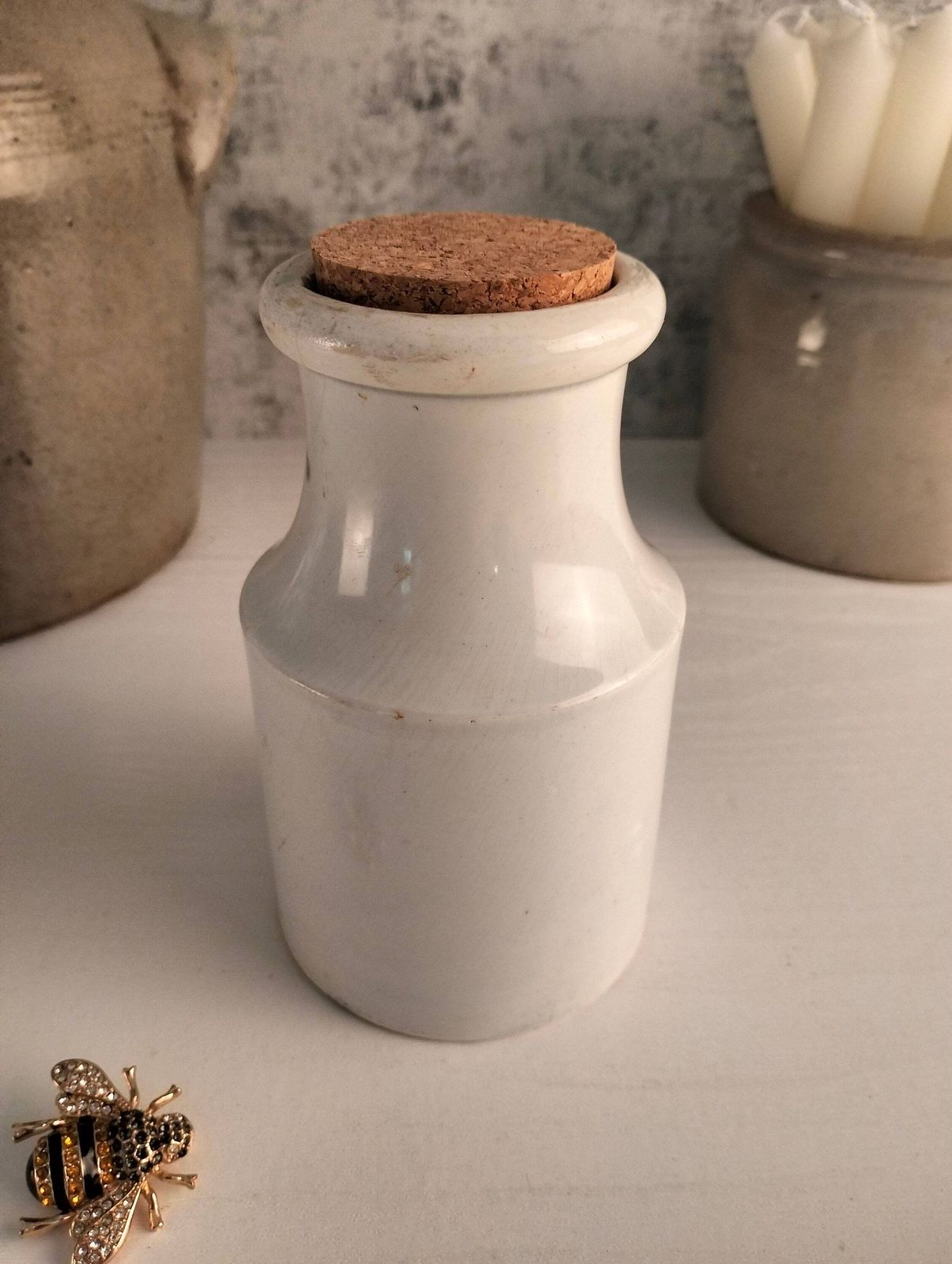 French Antique Dijon Mustard Jar, Vintage Grey Advertising Pot photo 87.0