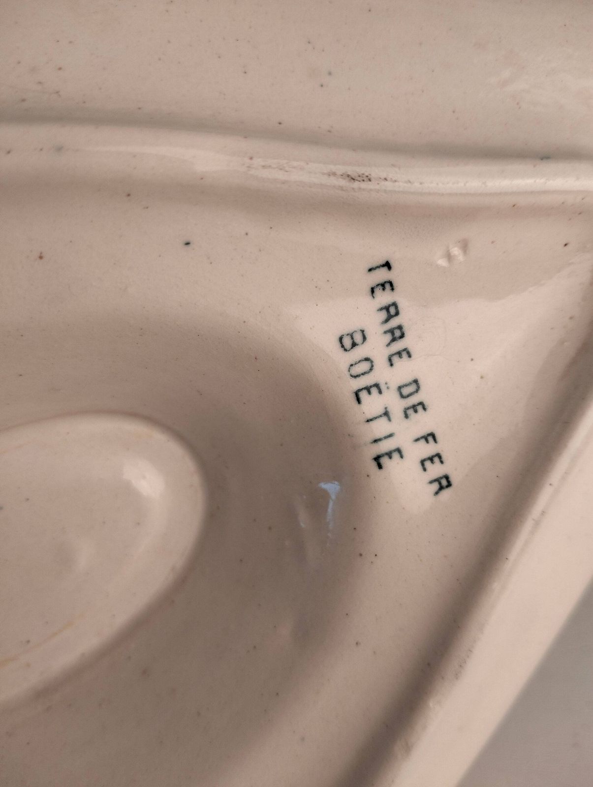 Antique Ironstone Gravy Boat, French Blue Transferware, Pedestal Sauce Jug photo vinterior