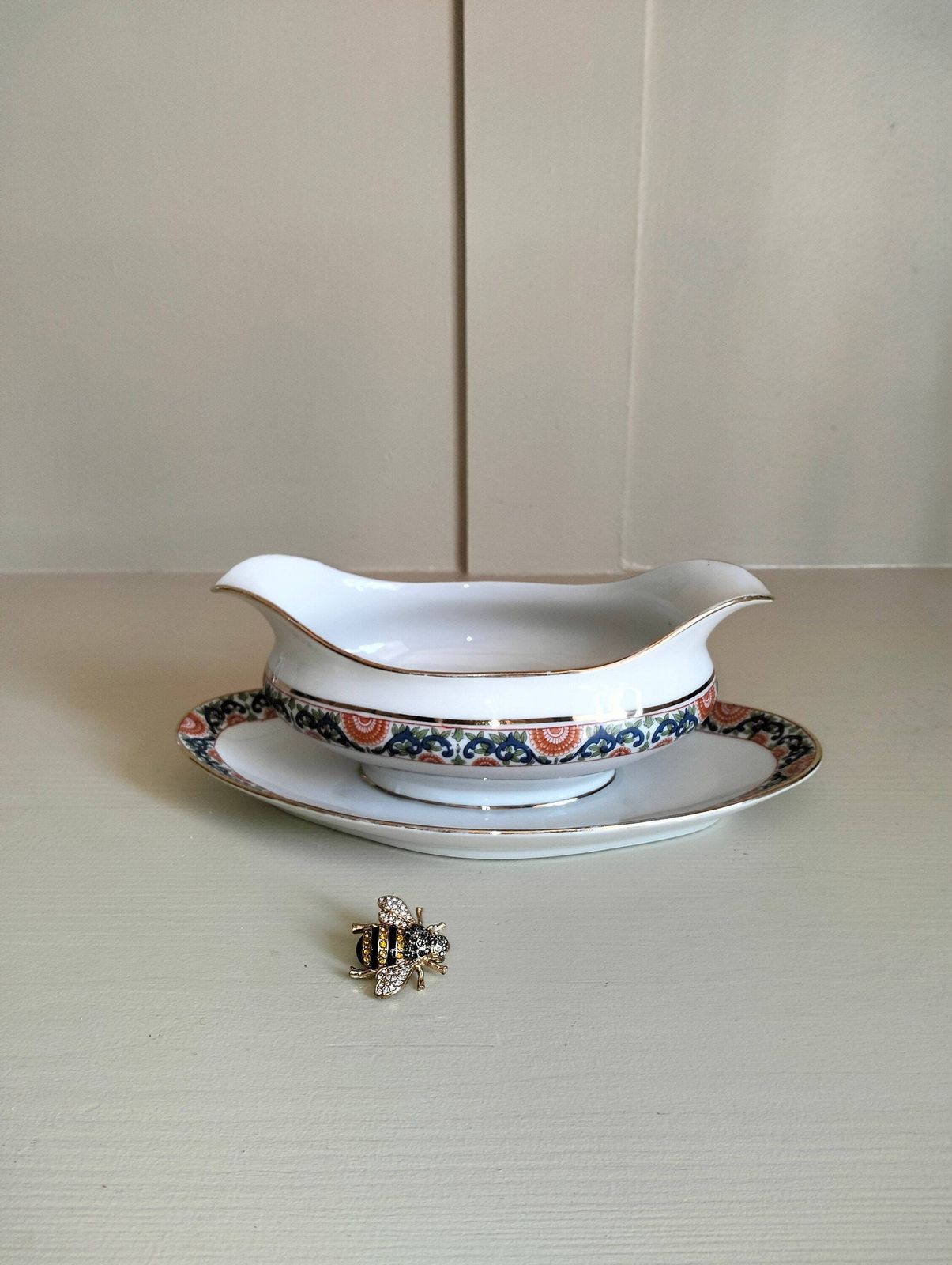 Antique Limoges Porcelain Gravy Boat, French Pedestal Sauce Jug photo furniture