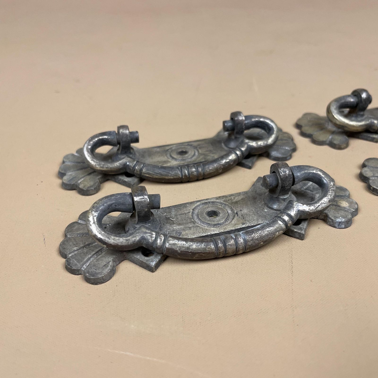 Antique Style Metal Drawer Handles Set Of 4 Vintage Cabinet Drop Pulls Georgian Furniture Cupboard Door Hardware photo 55.0