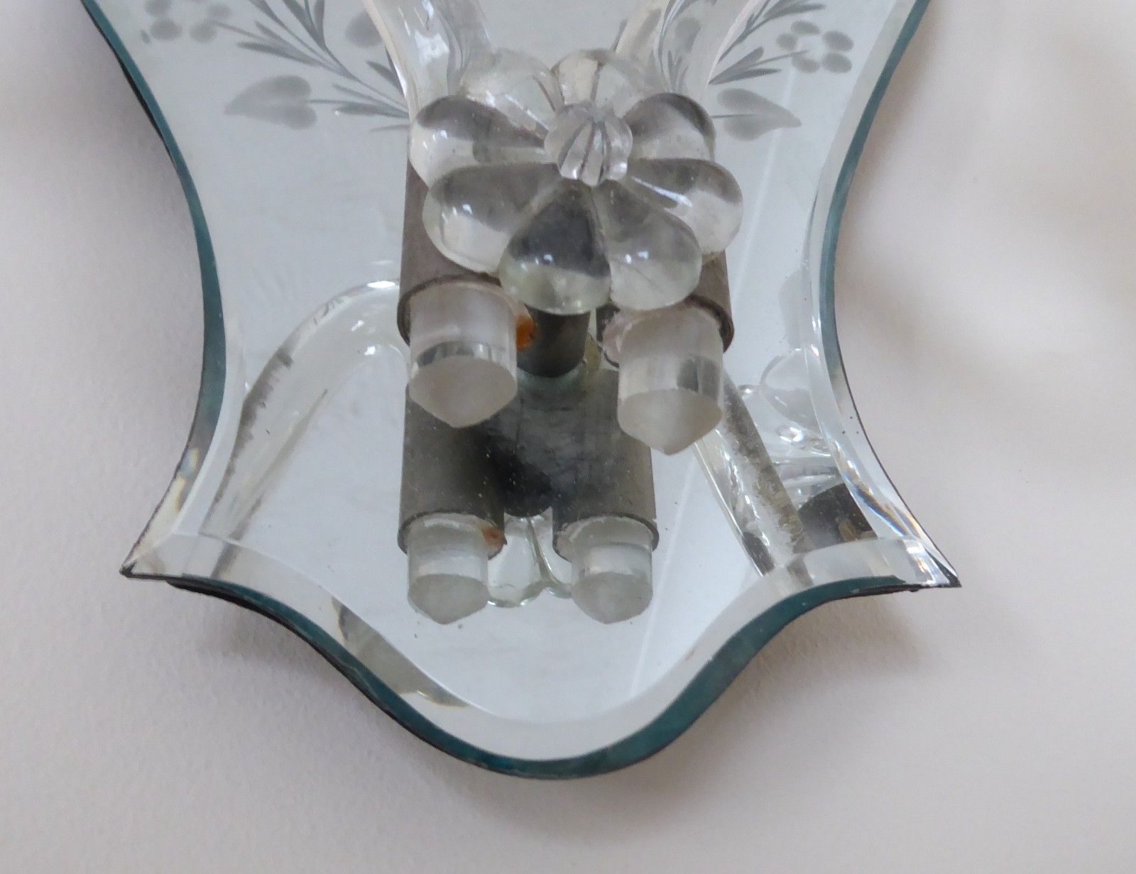 Vintage Venetian Glass Mirror Wall Light / Sconce Needs Re Wiring Or Candle photo buy