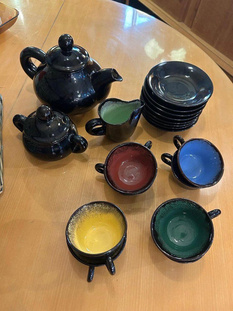 Tea Set From Keraluc, 1950s, Set Of 10