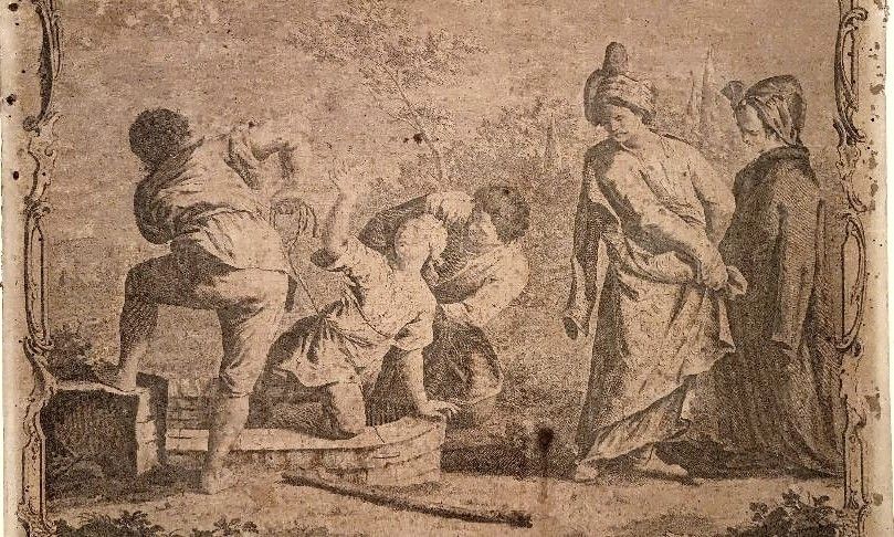 Antique Engraving Giovanni Volpato 'Joseph Educus And Cistern', 1768 photo Art