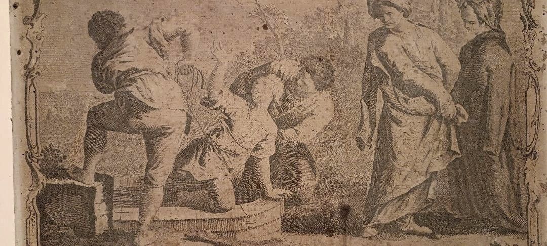 Antique Engraving Giovanni Volpato 'Joseph Educus And Cistern', 1768 photo 167.0