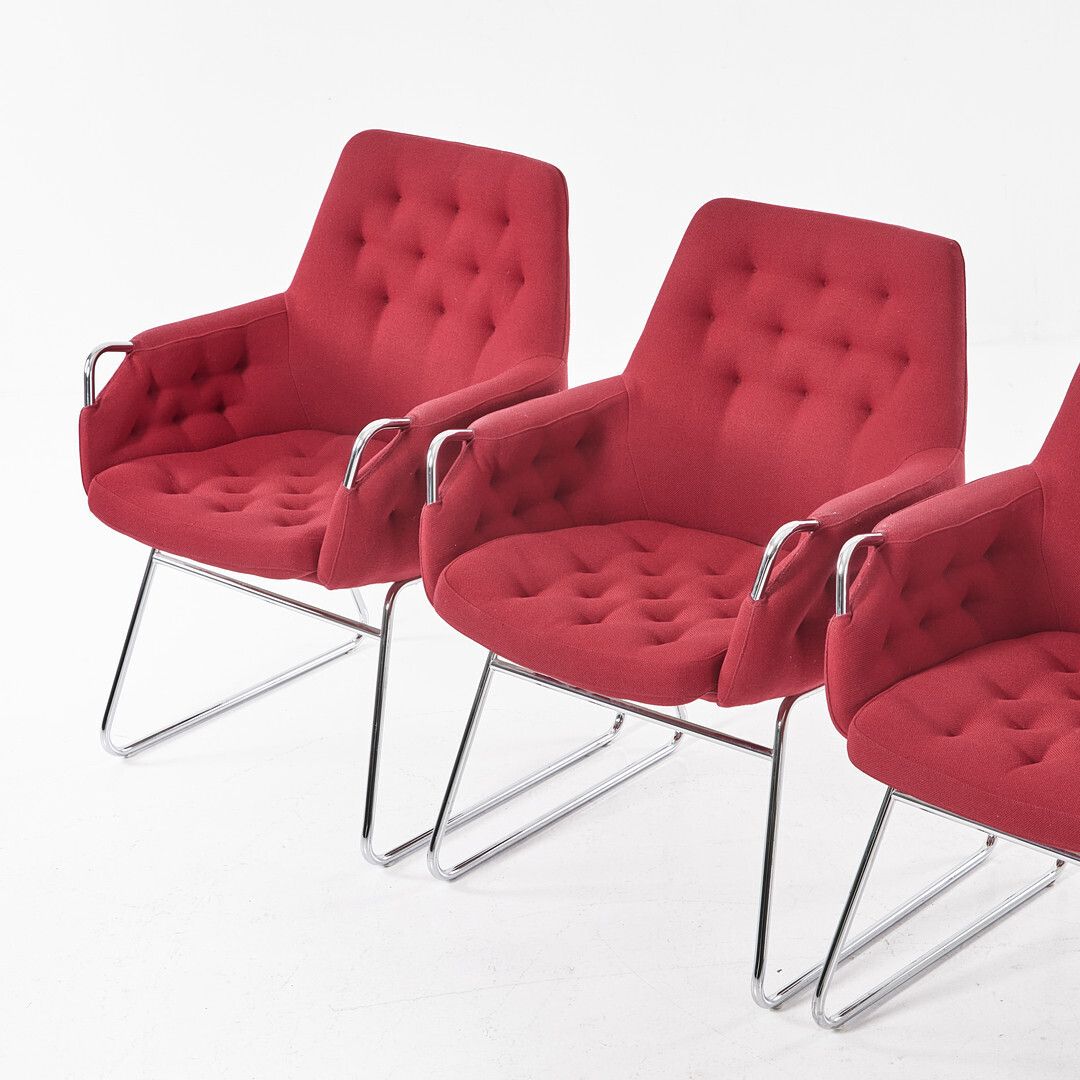 Bruno Mathsson “Mirja” Red Armchairs For Bruno Mathsson International, Set Of 4, 2003 photo furniture
