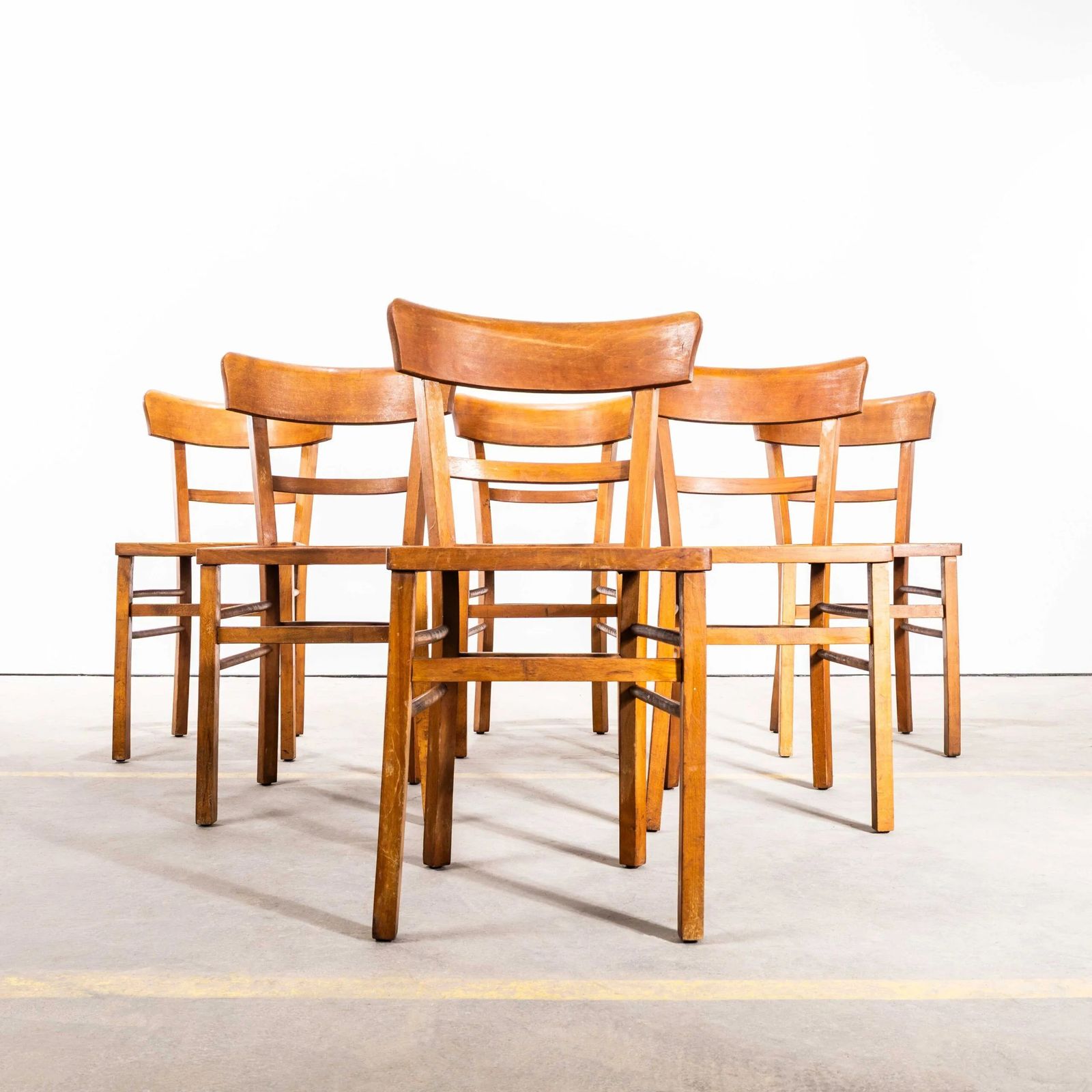 1950’s Simple Warm Oak Bentwood Café Chairs photo 162.0