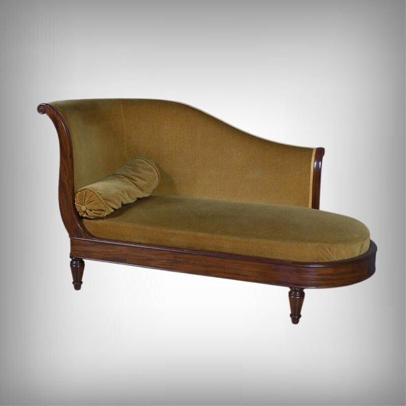 Mahogany Chaise Longue, Restoration Period – Early 19th Century photo furniture