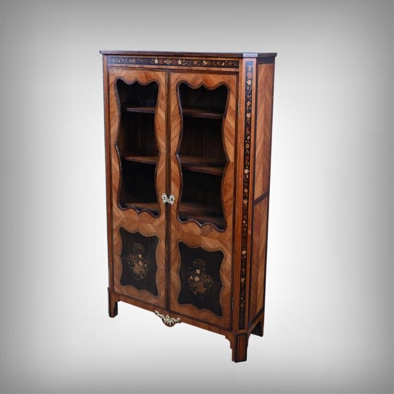 Display Cabinet In Marquetry Of Precious Woods, Louis XV Louis XVI Transition Style – First Half Of The 19th Century photo furniture