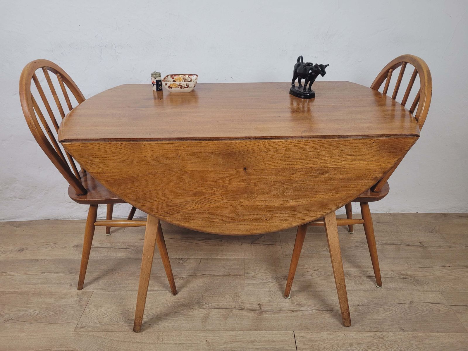Ercol Dining Set Windsor 400 Drop Leaf Table Hoop Back Chairs photo for sale